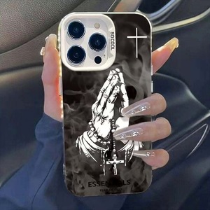 Croix Priez <span class=keywords><strong>Photo</strong></span> Impression Électrolytique Argent Clé TPU PC Mobile Téléphone étui pour <span class=keywords><strong>iphone</strong></span> 8 X Xr Xs <span class=keywords><strong>11</strong></span> 12 13 14 15 16 17 Pro Max - Product Image 3
