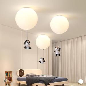 Modern Minimalist Panda Balloon Pendant <b>Light</b> Creative Children's Room Cartoon Ceiling <b>Light</b> for Hallway/Entrance Lighting - Product Image 5