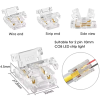 Connecteurs LED sans soudure 3 broches pour bande COB, rallonges CCT FCOB RGB pour bandes LED 8mm 10mm 12V DC IP20, installation facile