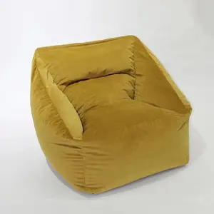 lit pliant fauteuil en mousse Suppliers-Canapé paresseux en velours pour le salon, fauteuil convertible, fauteuil pouf