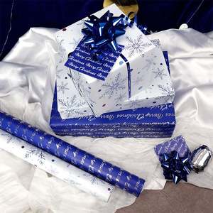 Papier métallisé de haute qualité jetable enduit 80g 43*300cm Rouleau de papier d'emballage cadeau personnalisé de luxe - Product Image 4