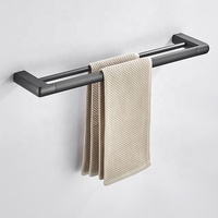 NC6189 Accessoires de salle de bain Durable Type Hotel Matt Black Toilet Brush Holder Set