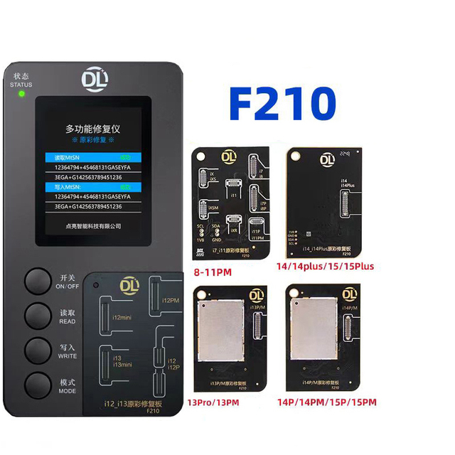 DL F210 True Tone Recovery Programmer for iPhone 8 X 11 12 13 14 15PM Original Color Recovery Copy LCD Display Screen Write Data