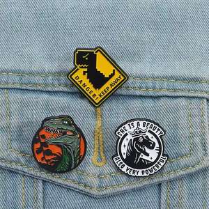 Coole Cartoon Dinosaurier Zink legierung Emaille Pin-Jurassic Fashion Animal Design für Freunde - Product Image 1