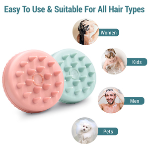 Custom Print Logo Wholesale Hair <b>Brushes</b> Hair Care Tools Barbershop Salon Professional Soft Silicone Hair <b>Scalp</b> Massage <b>Brush</b> - Product Image 3