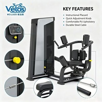 Machine de fitness à torse rotatif réglable Velos, à charge par poulies, avec logo personnalisé gratuit pour usage en salle de sport