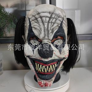 Máscara de Payaso Terrorífica con Nariz Negra de Látex, Accesorio de Disfraz de Halloween, Cubrecara de Demonio con Manchas de Sangre - Product Image 1