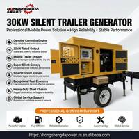 Generador Móvil Insonorizado de 20KW Cummins para Remolque, 25KVA, Fuente de Energía Confiable para Uso en Obras de Construcción al Aire Libre