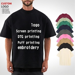 Fabricant de T-shirts de premier plan, vente en gros de T-shirts à épaules tombantes, poids lourd 230g, impression de logo de marque personnalisée, T-shirts vierges pour hommes - Product Image 4