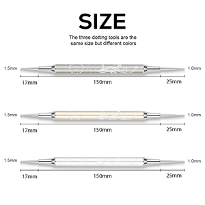 Nouveau stylo à pointillage d'art d'ongle à Double tête cire/pointe de Silicone outils d'art de manucure <span class=keywords><strong>brosse</strong></span> strass poignée tête en métal <span class=keywords><strong>perceuse</strong></span> à pointe d'ongle - Product Image 6