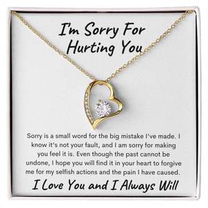 Pendentif Cœur Argenté « Je suis désolé pour t'avoir fait du mal » Fournitures de Bureau avec Carte Texte Personnalisée par UIONEN Craft DIY 514 Matériau Cuivre - Product Image 2