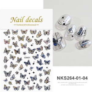 Nouveau 3D Ins Style Aurora Butterfly Français Manucure Autocollants Extrêmement Mince En Plastique Laser Hot Art Nail Stickers avec Support - Product Image 6