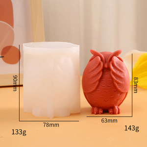 3D lindo búho silicona resina vela molde DIY jabón aromaterapia decoración del hogar <span class=keywords><strong>no</strong></span> escuches <span class=keywords><strong>No</strong></span> mires <span class=keywords><strong>No</strong></span> <span class=keywords><strong>hables</strong></span> pastel herramientas - Product Image 4