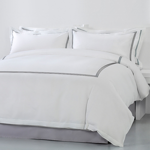 Phong Cách Hiện Đại Trắng Duvet Cover Bộ Đồ Giường Sang Trọng Bộ 100% Bông Tấm Ga Giường Bộ Đồ Giường Bộ - Product Image 1