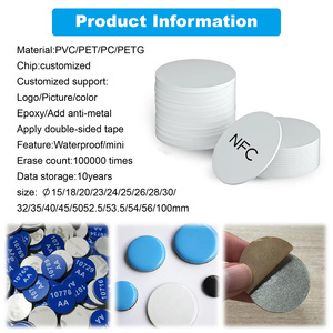Пользовательская NFC-метка 13,56 МГц, миниатюрный токен из ПВХ, антиметаллическая <span class=keywords><strong>RFID</strong></span>-монета, диск-карта 125 кГц, самоклеящаяся наклейка, всепогодная, сохранение данных до 10 лет - Product Image 4