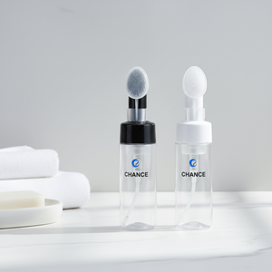 Botella de Plástico PET Vacía de 100ml, 120ml, 150ml, 200ml para Limpiador Facial, Champú, con Cepillo de Silicona y Bomba de Espuma, Marca CHANCE, Zhejiang - Product Image 1