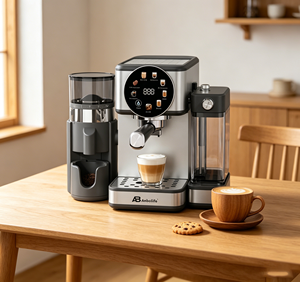 <span class=keywords><strong>Machine</strong></span> à café expresso tout-en-un Anbolife 20 bars avec moulin intégré, réservoir à lait, compatible dosettes et café moulu OEM ODM - Product Image 2