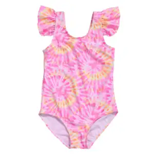 2023 nuevo diseño verano recién nacido bebé niña traje de baño moda una pieza traje de baño volante verano bebé traje de baño