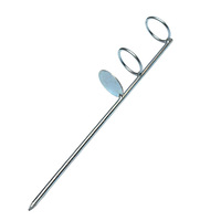 Support de canne à pêche robuste à pointe unique et double anneau, support de sol pour canne à lancer, piquet en fer, support simple à anneau rond