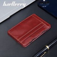 Dompet Kartu Pria Baru untuk Bisnis, Dompet Multi-kartu Tipis Sederhana dengan Ritsleting, Tempat Kartu Pendek Tahan Air Grosir