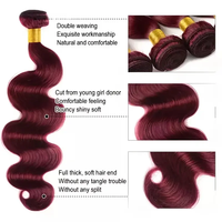 Extensions de cheveux humains naturels vietnamiens non traités 99J, ondulés, à micro-anneaux, double trame, cuticules alignées, vente en gros