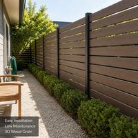 Panneaux de clôture semi-privés en WPC pour jardin, à lattes horizontales, en composite, installation facile, faible entretien, pour extérieur