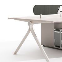 Estación de Trabajo Modular Moderna de MDF para Oficina, para 2-6 Personas, Escritorio para Computadora con Cajonera de Almacenamiento, Uso Comercial