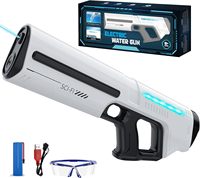 Pistolet à eau électrique automatique EPT à absorption d'eau, lumière LED, alimenté par piles, jet puissant, pour enfants et adultes, été