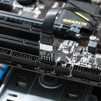 Header Panel Depan USB 2.0 Motherboard KBQ, USB 2.0 9Pin ke Type-E Key-A, USB2.0 9 Pin ke USB 2.0 Type-E A-KEY Adaptor Internal