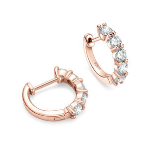 क्लासिक दैनिक सामान फिने18के सोने की प्लेटेड s925 सिल्वर vs1 ग्रा मोइसेसानाइट हूप वरिंग्स महिलाओं के लिए चांदी के गहने - Product Image 3