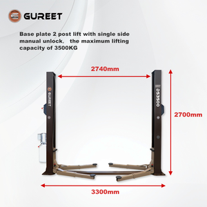 رافعة سيارات هواتونغ بشهادة CE، مخصصة بحمولة 3.5 طن، فتح يدوي من جانب واحد، رافعة ثنائية العمود بأفضل سعر للمرآب - Product Image 2