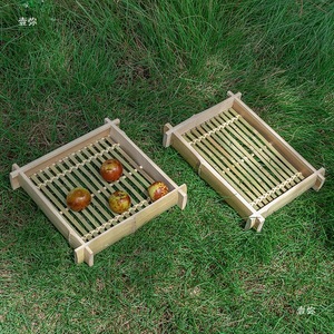 Handmade Bamboo Woven Tray Tea Storage <b>Basket</b> Multi Functional Household Commercial Use <b>Bread</b> Serving <b>Basket</b> - Product Image 3