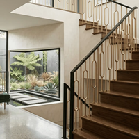 Balustres et meneaux décoratifs modernes en fer forgé pour escaliers intérieurs avec finition huile anti-rouille sablée et garantie à vie