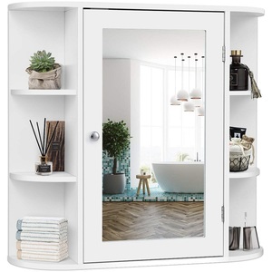 <span class=keywords><strong>Armoire</strong></span> <span class=keywords><strong>à</strong></span> <span class=keywords><strong>pharmacie</strong></span> murale <span class=keywords><strong>à</strong></span> porte unique avec miroir, 4 étagères intérieures pour cosmétiques, multifonctionnelle, salle de bain, prix bas - Product Image 1