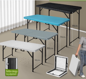Chất lượng cao màu đen 6ft HDPE Xách Tay Cắm Trại Ngoài Trời sự kiện hình chữ nhật nhựa Mesa plegable khách sạn cho thuê gấp bảng - Product Image 2
