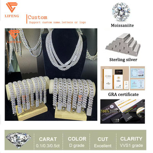 Cadena de Eslabones Cubanos con Moissanita de 10MM 12MM 14MM 15MM 18MM 20mm a Precio Económico, Collar de Eslabones Cubanos Iced Out en Plata de Ley 925 - Product Image 5