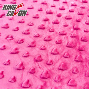 Tissu en minky à pois super doux en cristal, motif en forme de cœur, côté rouge <span class=keywords><strong>Barbie</strong></span> rose, Kingcason, vente en gros, pour couverture de bébé - Product Image 3