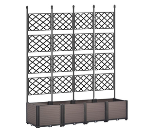 <span class=keywords><strong>Fioriera</strong></span> Rialzata Rettangolare da Giardino con Grigliato <span class=keywords><strong>per</strong></span> Piante Rampicanti - Product Image 4