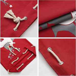 Grand sac cadeau de Noël en forme de renne rouge personnalisé avec cordon de serrage pour la décoration de la maison - Product Image 3