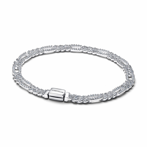 Bracciale Charm in Argento Sterling 925 con Corona e Zirconi Pavé, Catena a Serpente, Compatibile con Stile Pandora, Perline Fai-da-Te, Regalo per Donne, Vendita all'Ingrosso - Product Image 4