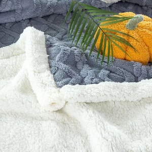 Taffel nhà sử dụng vải Polyester hai lớp Trải Giường Màu rắn với Nap falai in dày chăn vuông - Product Image 2