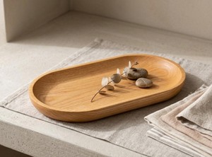 Plateau de rangement ovale en bois de noyer pour clés, pièces de monnaie, stylos, écologique, durable, personnalisable, facile à nettoyer, décoratif, passe au lave-vaisselle - Product Image 4