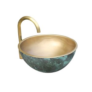 יוקרה אישית בעבודת יד בעבודת יד מרוח מט נחושת עגול לשטוף משטח משטח משטח קל לניקוי אמבטיה - Product Image 5