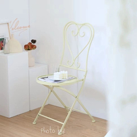 Chaises pliantes en métal de couleur personnalisée HE-1340, pour mariage et jardin extérieur, chaises de bistrot décoratives en fer forgé