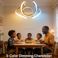 Lustre LED tricolore irrégulier doré de 30 cm, qualité stable, idéal pour petits espaces, décoration de restaurant, éclairage pour la maison africaine