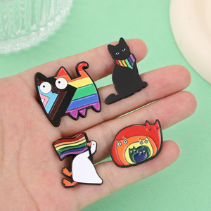 Pin de Aleación de Zinc Esmaltado con Diseño Moderno de Arcoíris, Orgullo, Ángel, Amor y Música, con Baño de Níquel Negro, para Moda <span class=keywords><strong>LGBT</strong></span>, Navidad y Feng Shui, Venta al por Mayor - Product Image 2