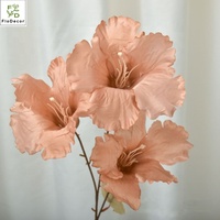Offre Spéciale fleur artificielle 3 têtes fleur d'hibiscus hibiscus en soie pour décorations de maison de mariage