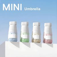 Parapluie de poche ultraléger personnalisé à 5 plis, protection solaire portable avec revêtement noir