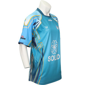 Les uniformes de rugby sont fabriqués en tissu épais et sont cousus avec quatre aiguilles et six fils Tissu lisse Équipe de rugby de Hong Kong - Product Image 3