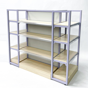 Estantes de Exhibición para Tiendas, Estantes de Acero y Madera para Supermercados, Estantes Metálicos Ligeros para Exhibir Productos - Product Image 1